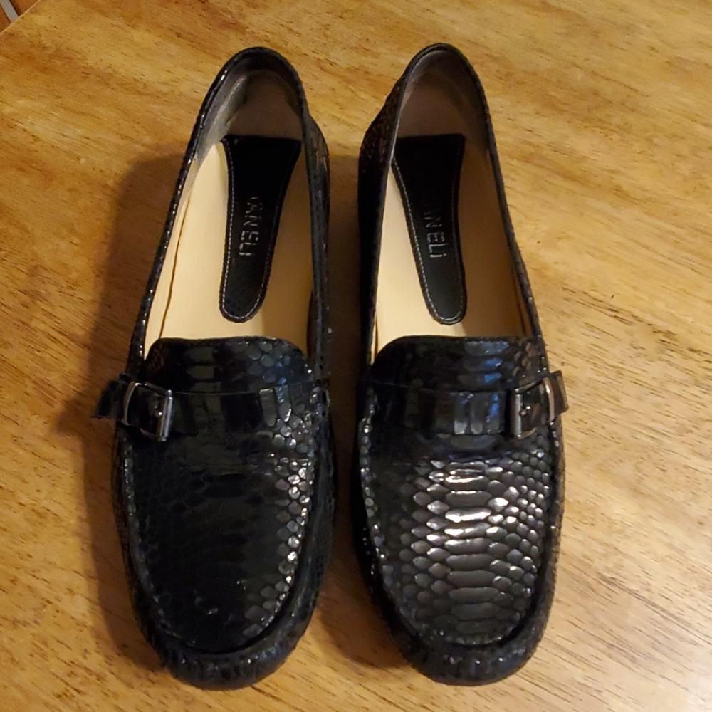 Black Snakeskin loafers